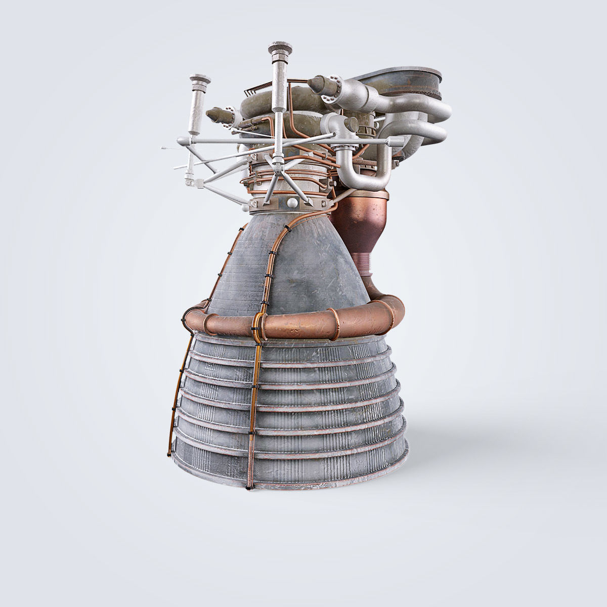 Saturn V rocket engine 3D model_21