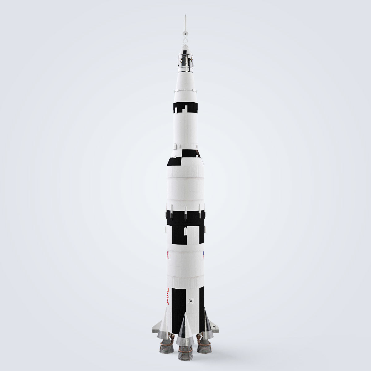 Saturn V rocket engine 3D model_4
