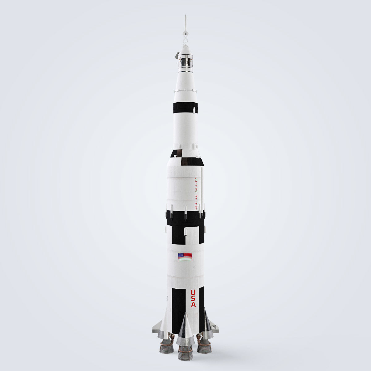 Saturn V rocket engine 3D model_6