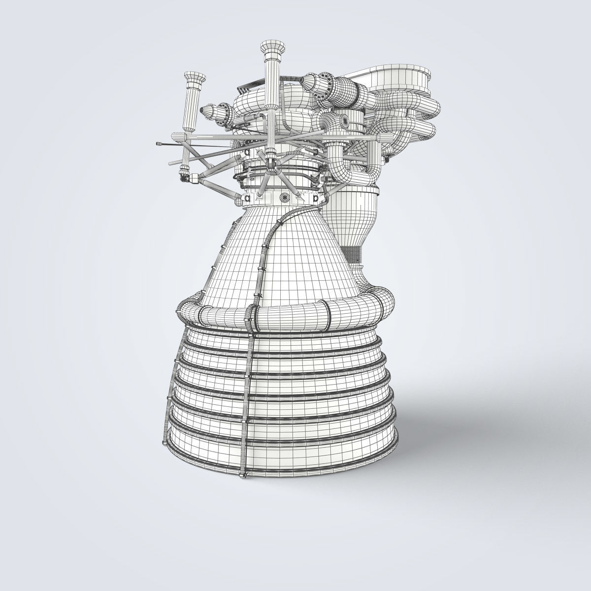 Saturn V rocket engine 3D model_35