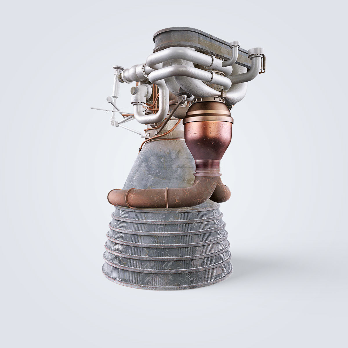 Saturn V rocket engine 3D model_22