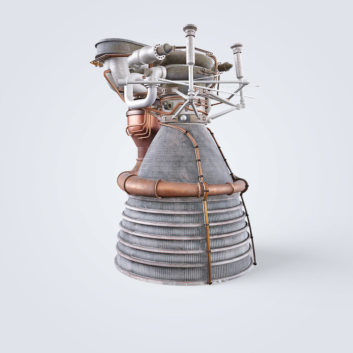 Saturn V rocket engine 3D model_28