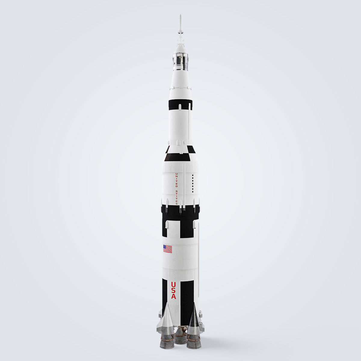 Saturn V rocket engine 3D model_7