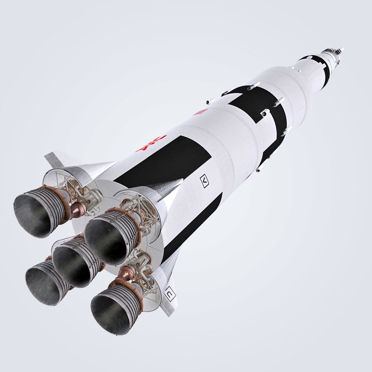 Saturn V rocket engine 3D model_10