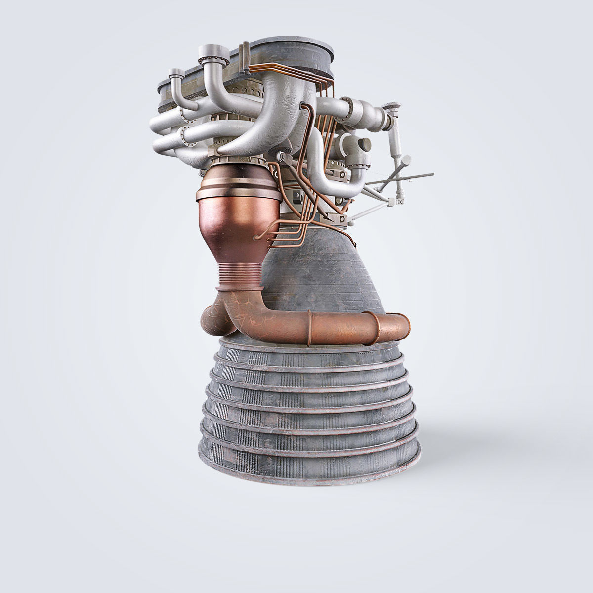 Saturn V rocket engine 3D model_24