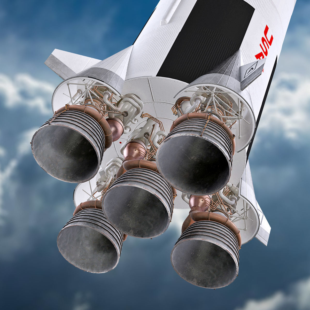 Saturn V rocket engine 3D model_17