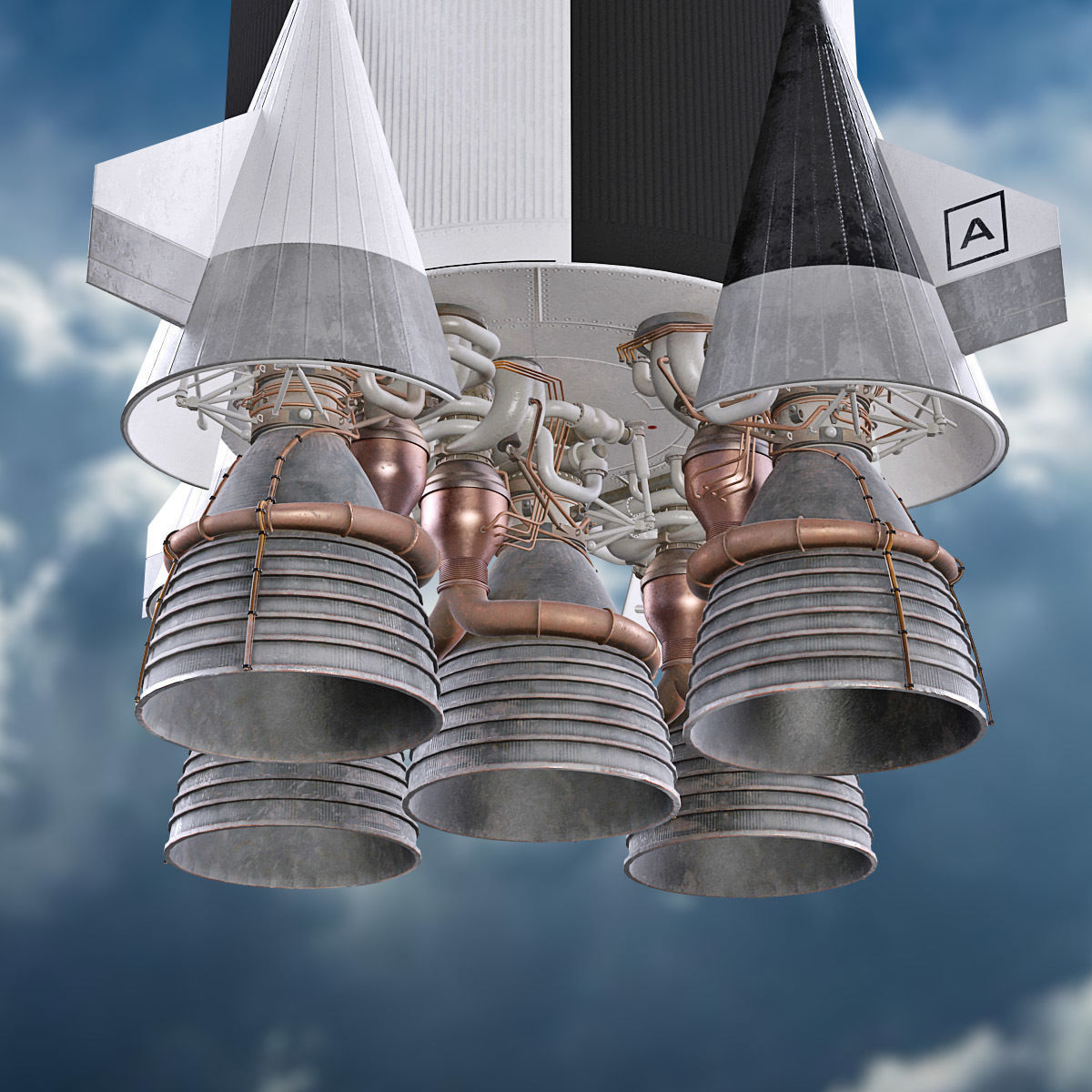 Saturn V rocket engine 3D model_15