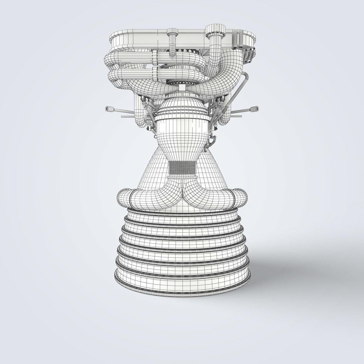 Saturn V rocket engine 3D model_36