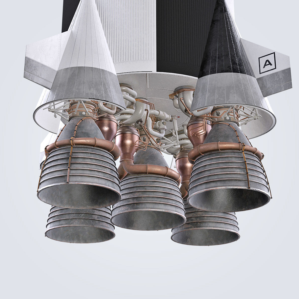 Saturn V rocket engine 3D model_14