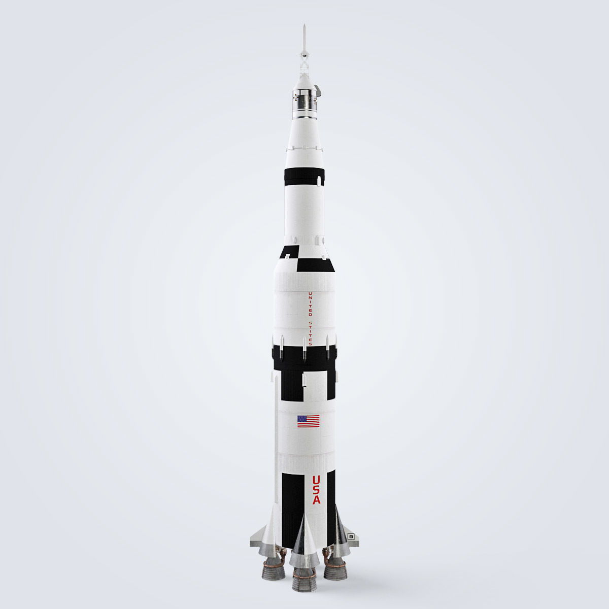 Saturn V rocket engine 3D model_2