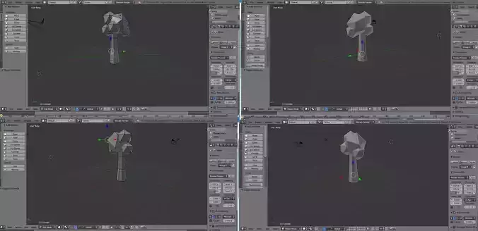 Tree Low Poly 3d metal pole with different angles