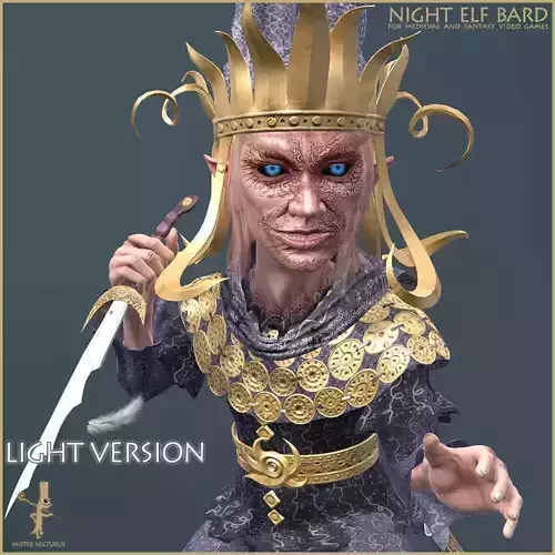 Night Elf Bard Light Version Low-poly 3D model