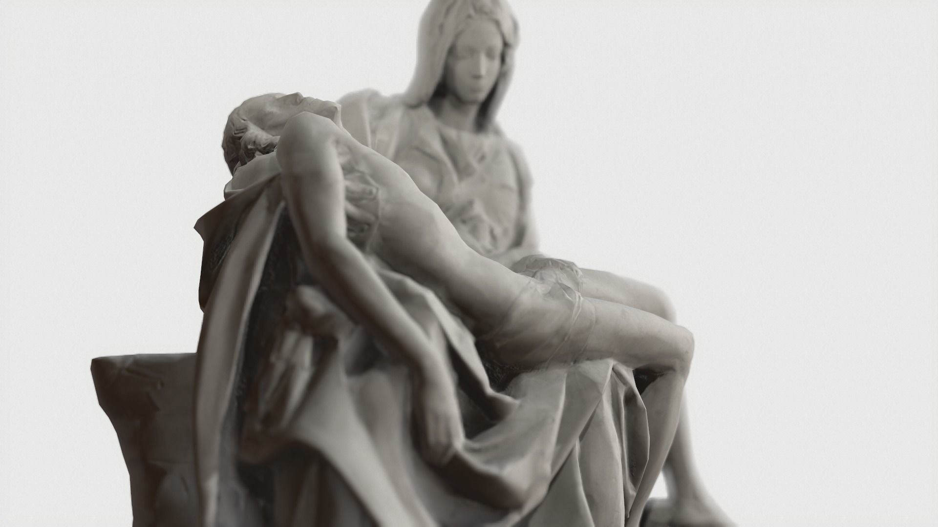 VR Sculpture La Pieta by Michelangelo Ultra-Low-Poly Low-poly 3D model_9