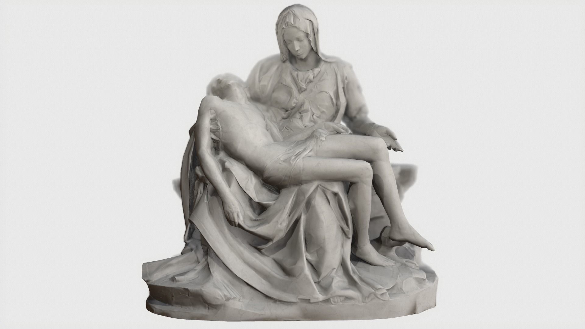 VR Sculpture La Pieta by Michelangelo Ultra-Low-Poly Low-poly 3D model_5