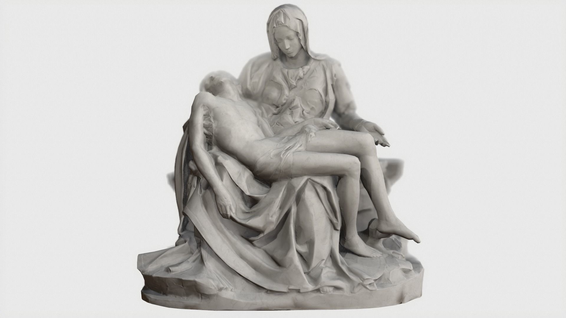 VR Sculpture La Pieta by Michelangelo Ultra-Low-Poly Low-poly 3D model_1