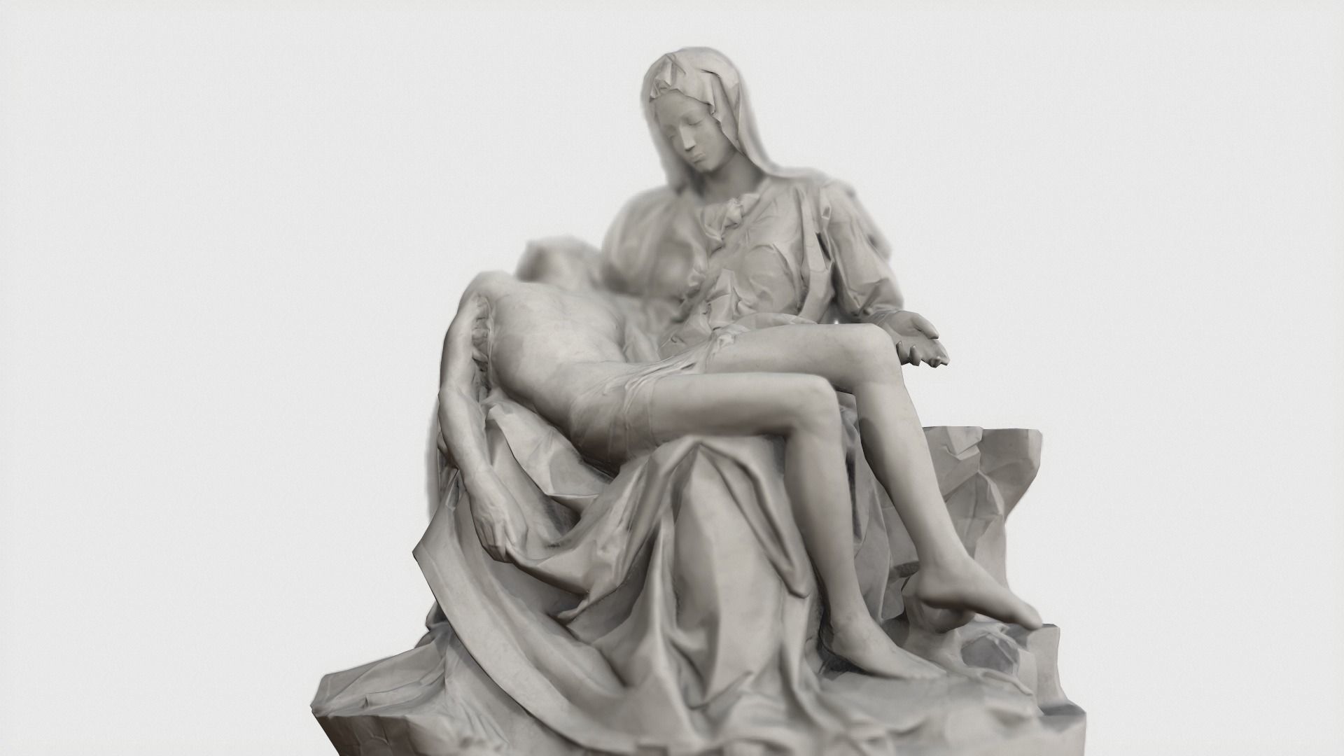 VR Sculpture La Pieta by Michelangelo Ultra-Low-Poly Low-poly 3D model_10
