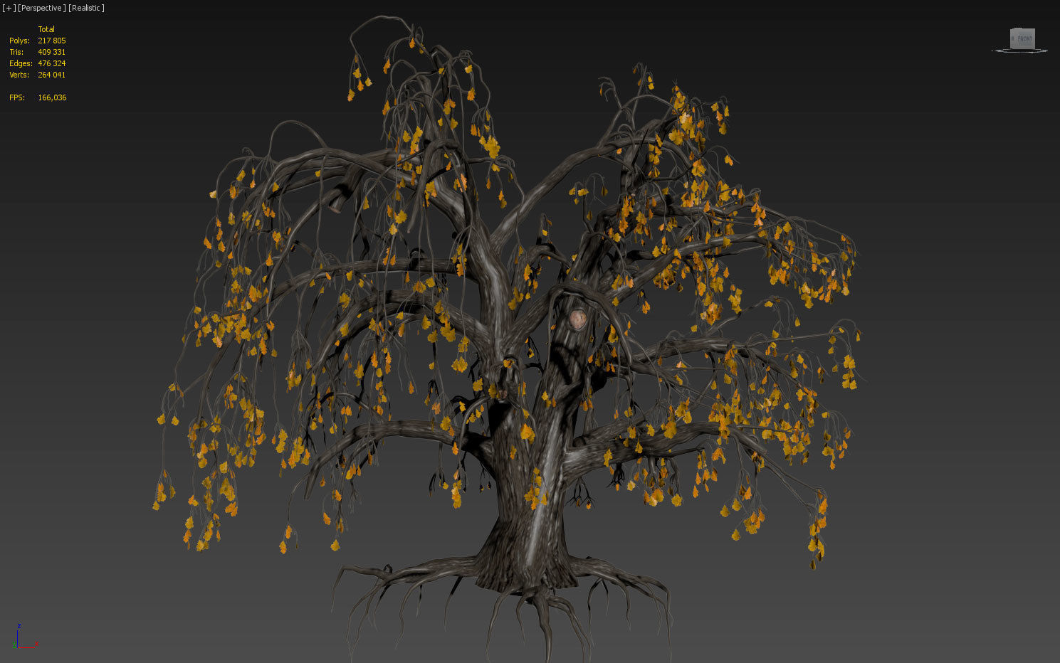 Old oak winter 3D model_1
