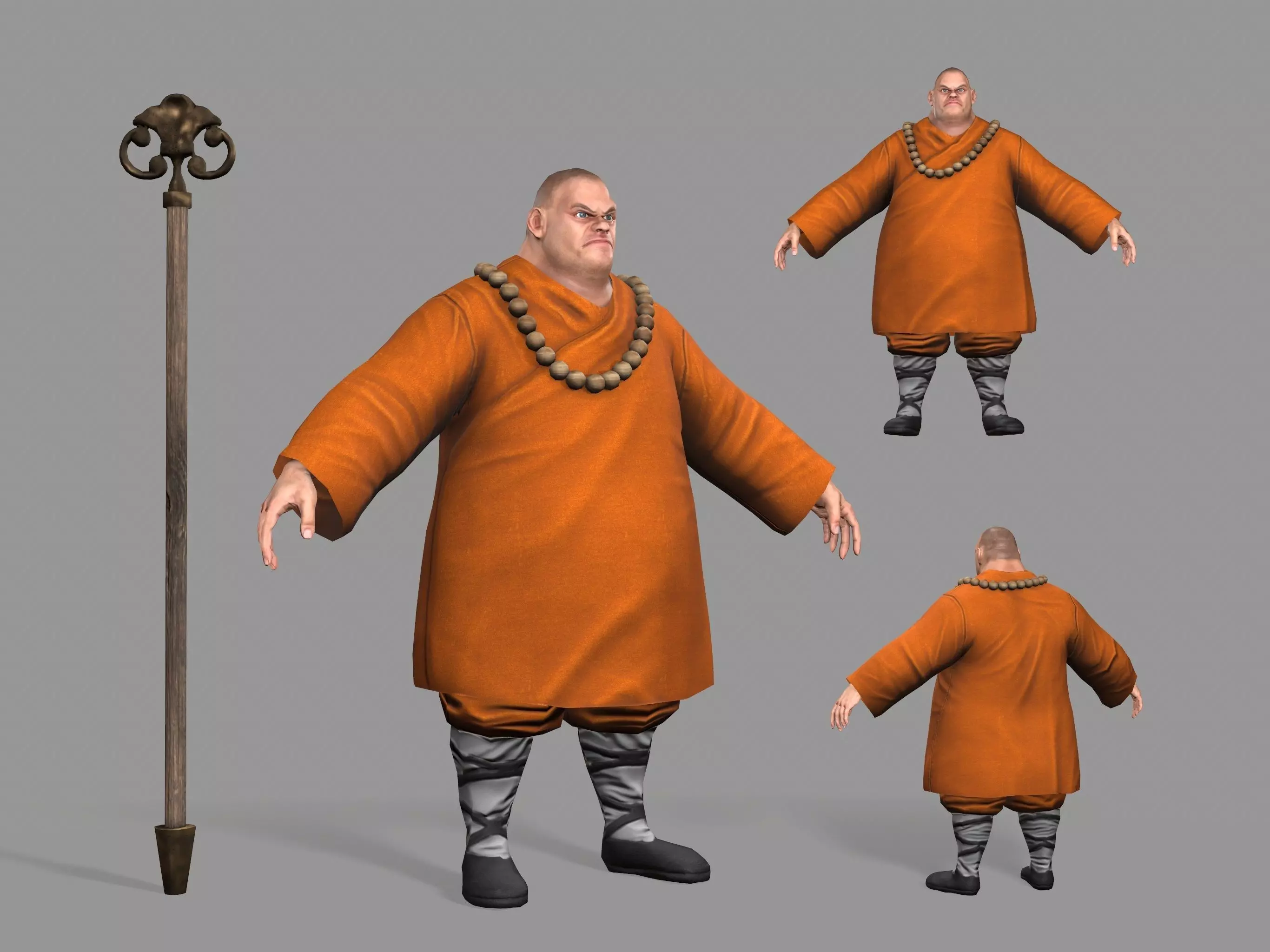 Buddhist Monk Low-poly 3D model