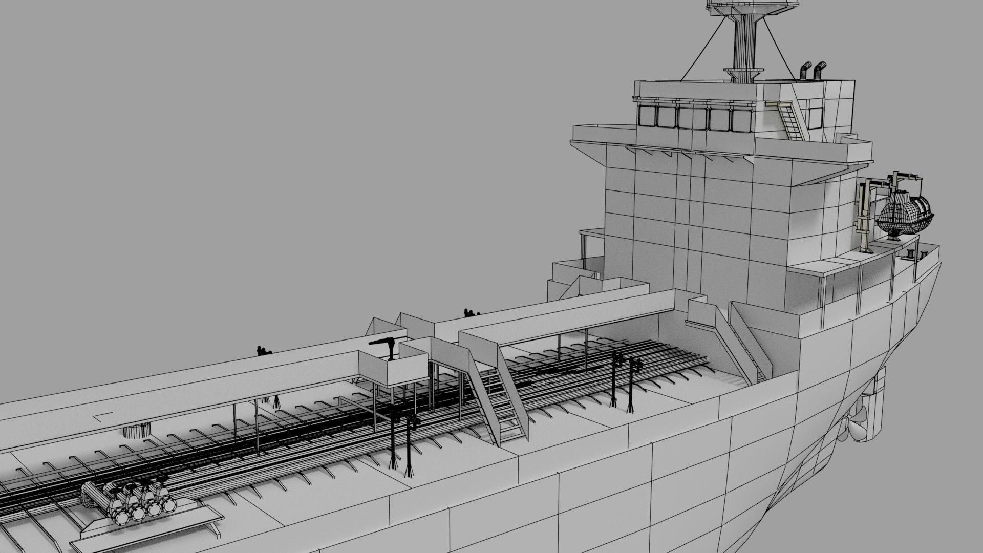 Oil Tanker Ship Lowpoly Low-poly 3D model_9