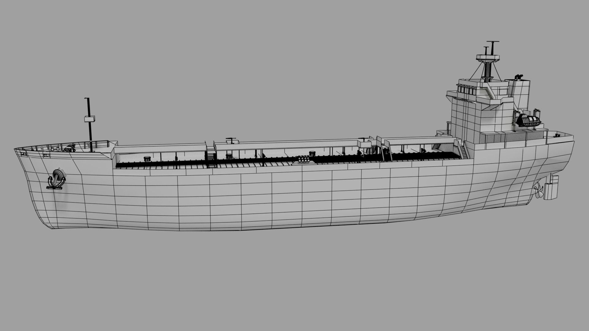 Oil Tanker Ship Lowpoly Low-poly 3D model_6