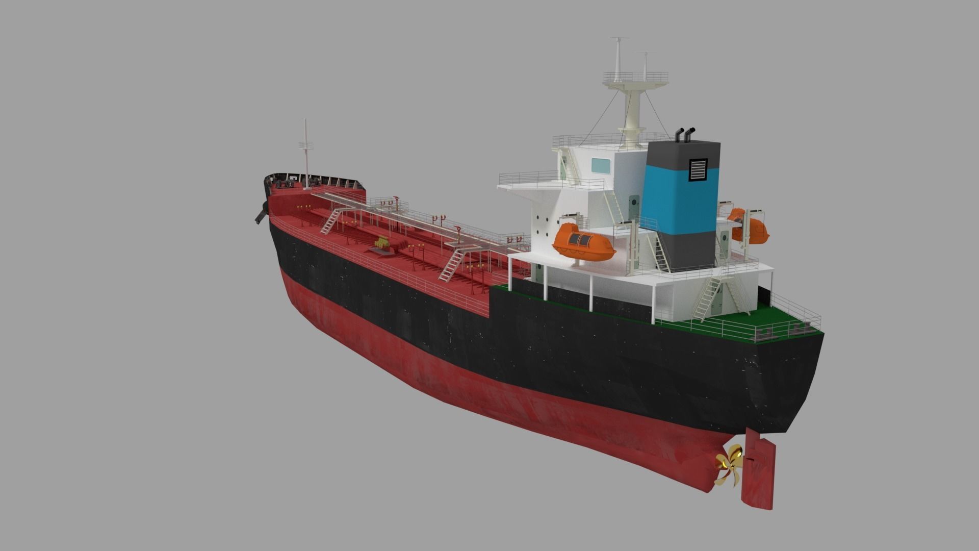 Oil Tanker Ship Lowpoly Low-poly 3D model_2