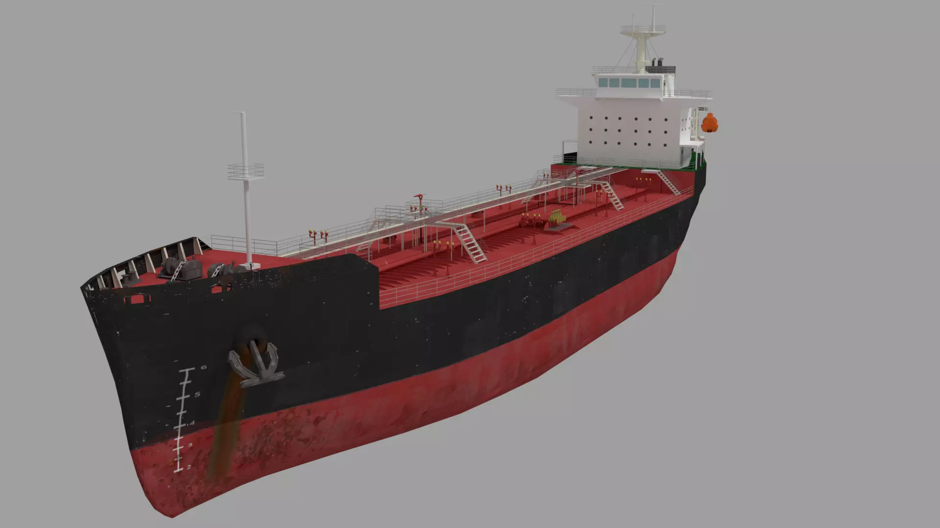 Oil Tanker Ship Lowpoly Low-poly 3D model_0