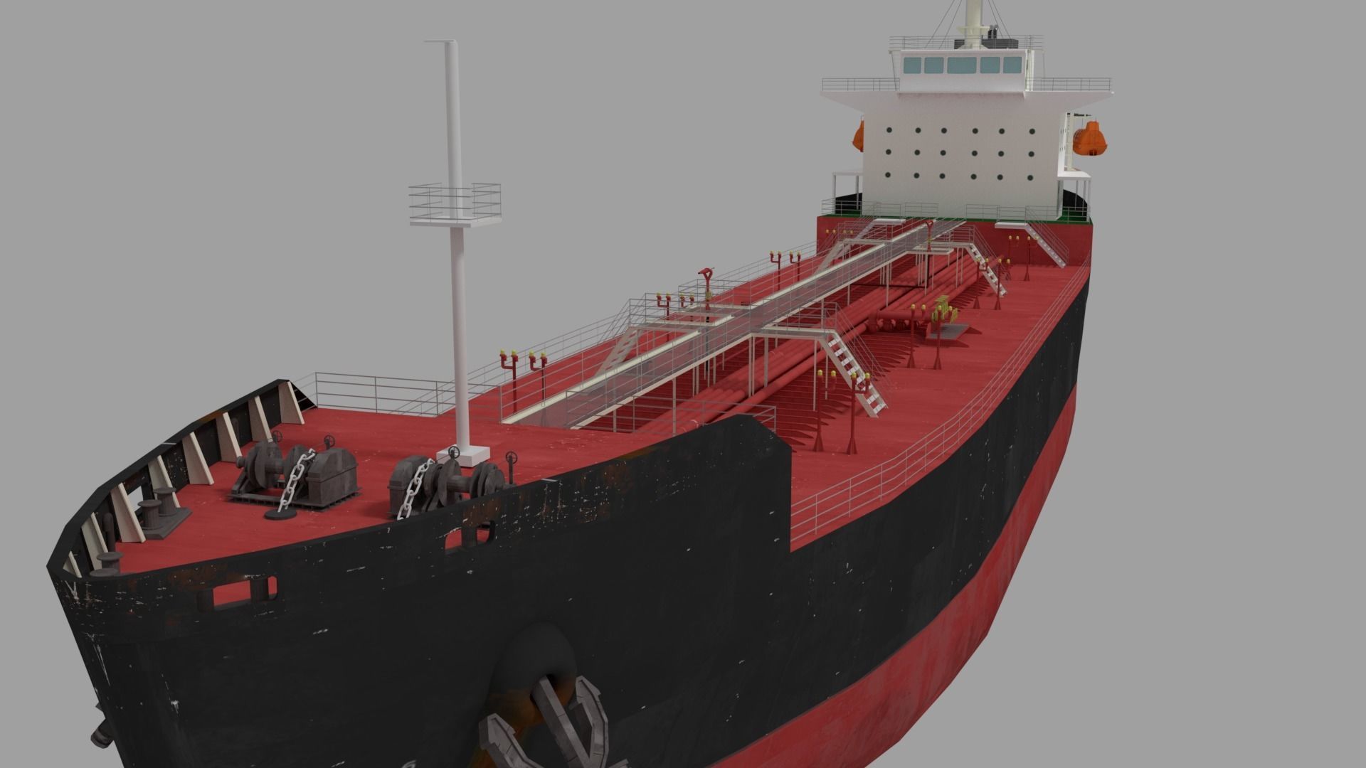 Oil Tanker Ship Lowpoly Low-poly 3D model_4