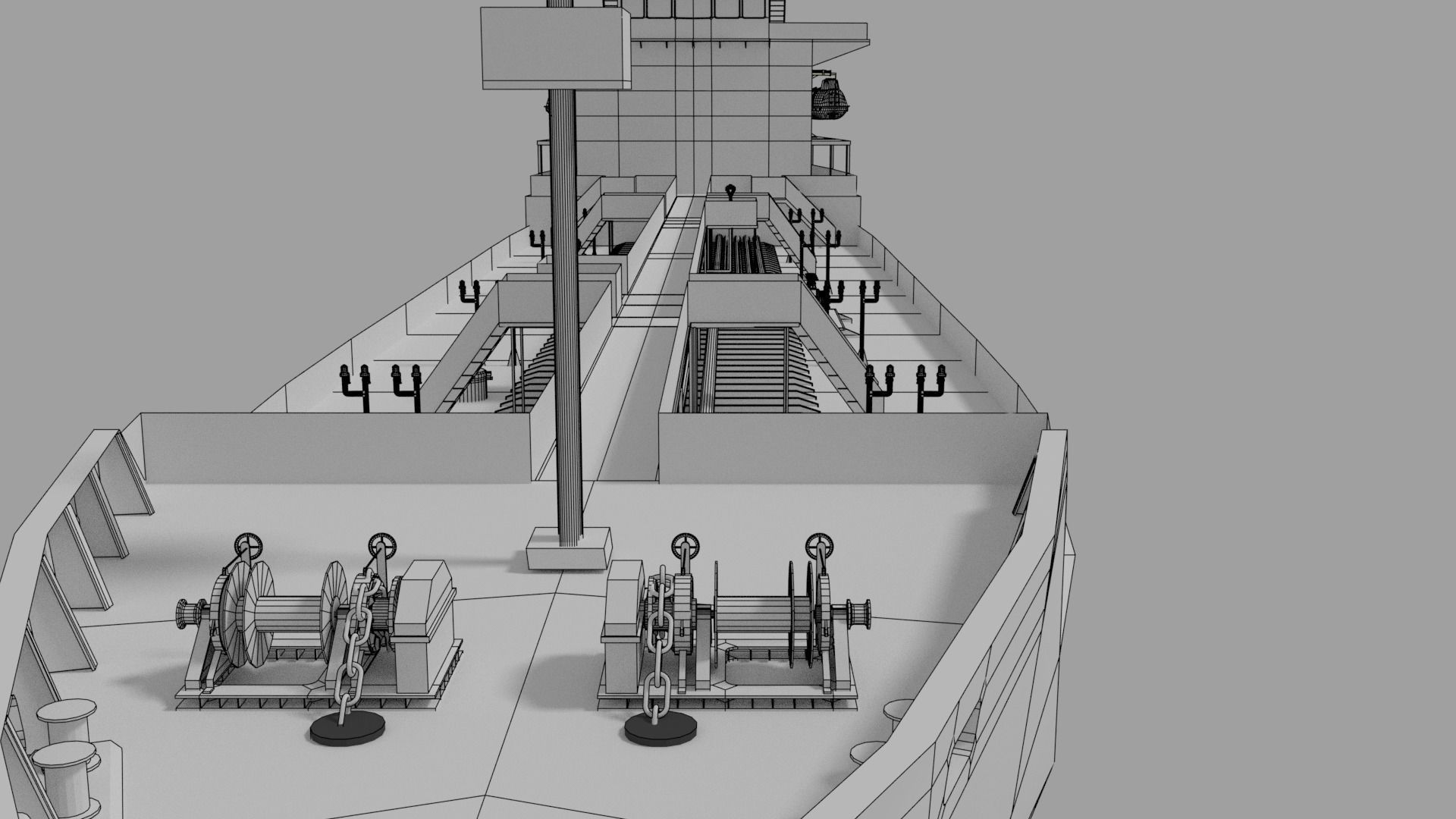 Oil Tanker Ship Lowpoly Low-poly 3D model_8