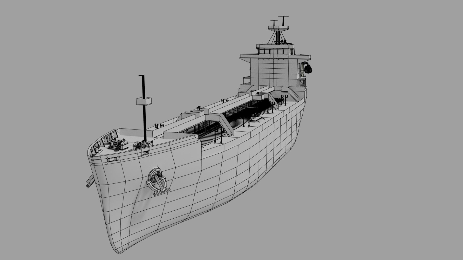 Oil Tanker Ship Lowpoly Low-poly 3D model_5