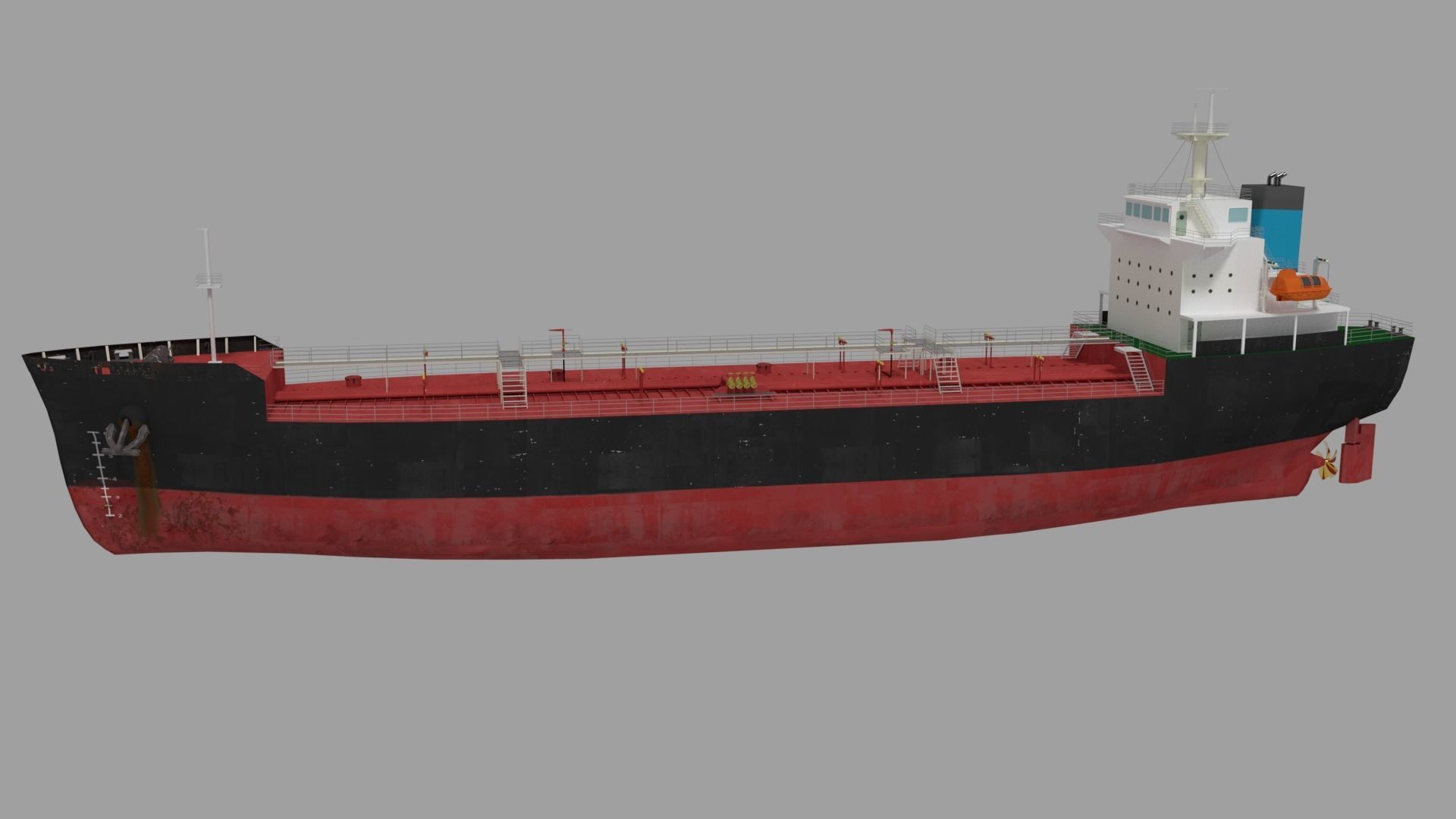 Oil Tanker Ship Lowpoly Low-poly 3D model_1