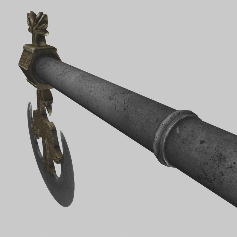 Cormorant motif poleaxe 3D model_12