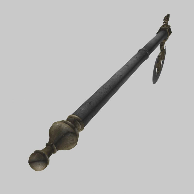 Cormorant motif poleaxe 3D model_8