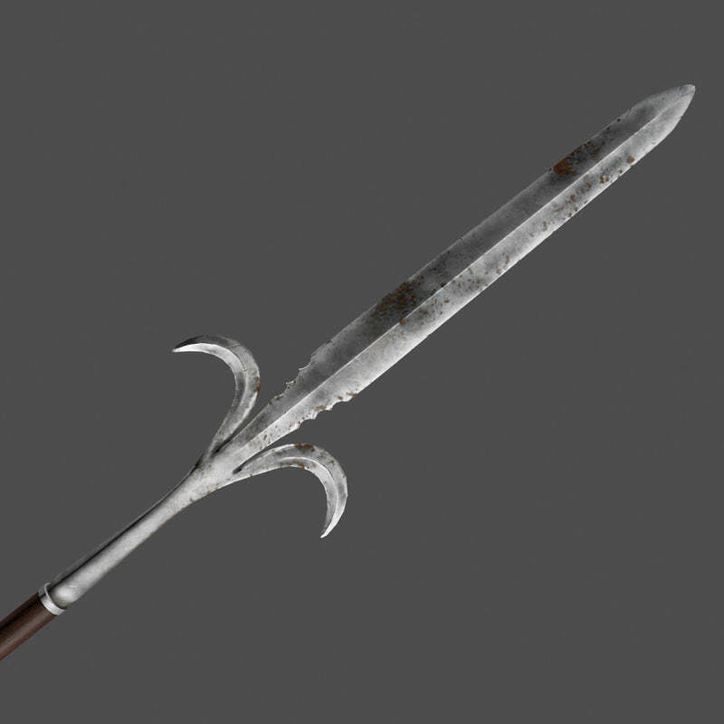 Corseque polearm 3D model_4