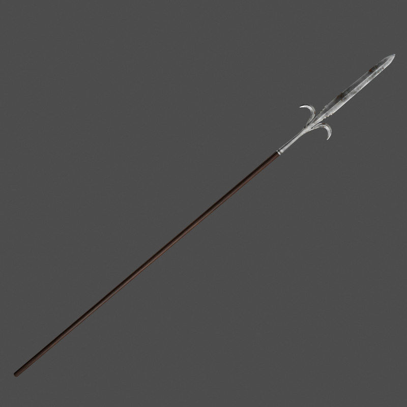 Corseque polearm 3D model_2