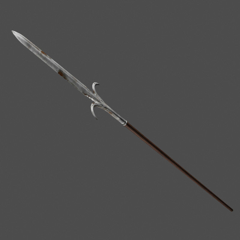 Corseque polearm 3D model_1