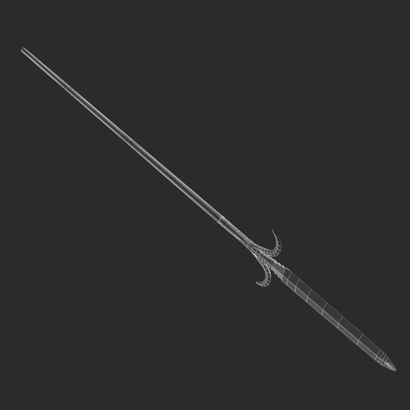 Corseque polearm 3D model_8