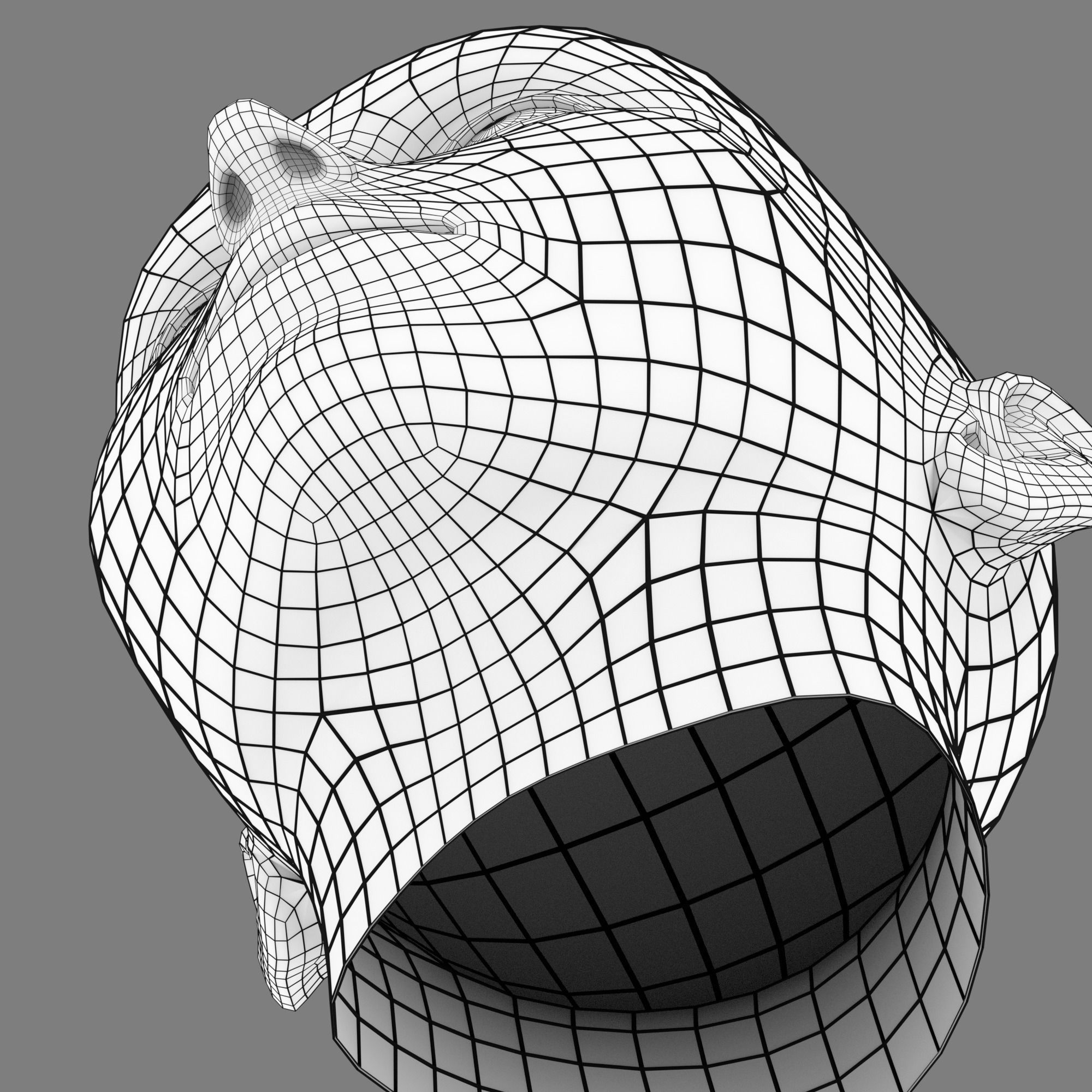 Stylized Head Base Mesh Low-poly 3D model_5