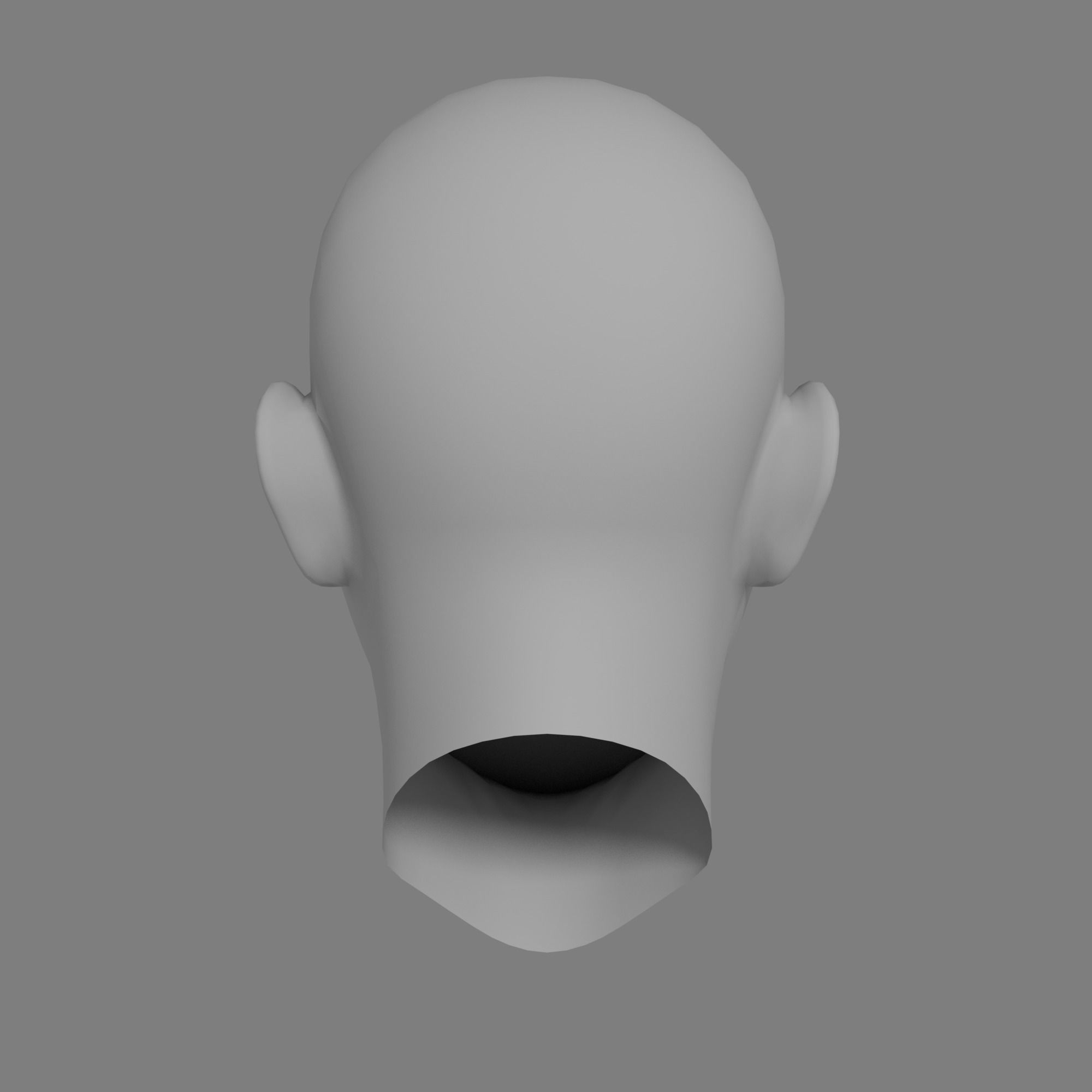 Stylized Head Base Mesh Low-poly 3D model_9