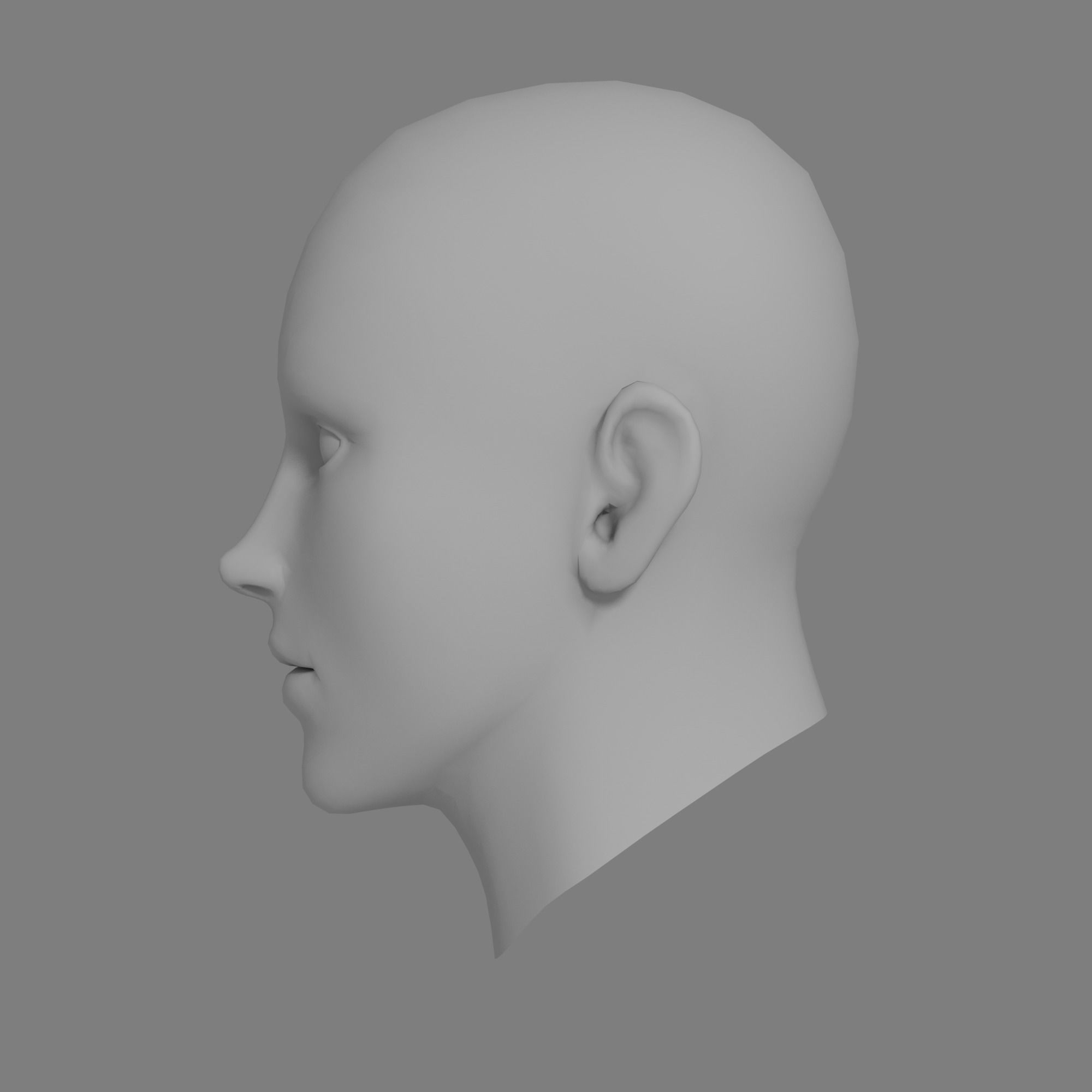 Stylized Head Base Mesh Low-poly 3D model_8