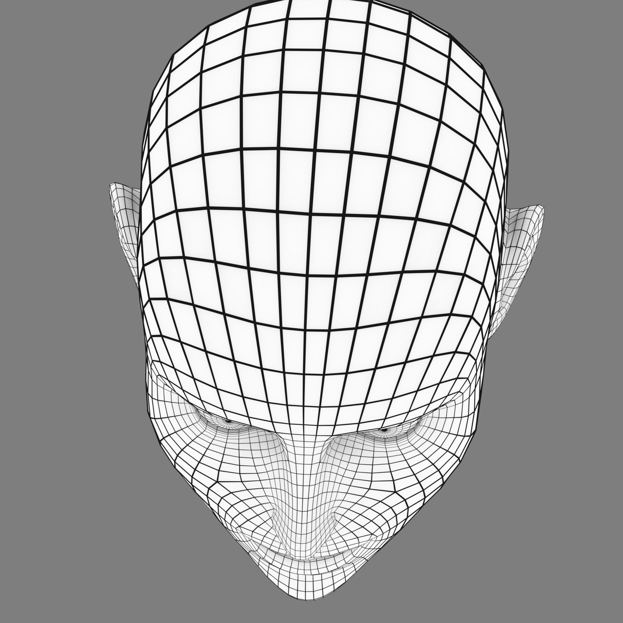 Stylized Head Base Mesh Low-poly 3D model_6