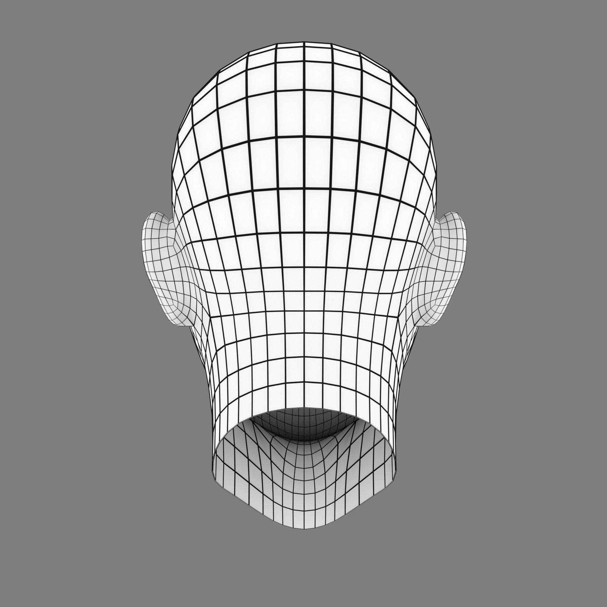 Stylized Head Base Mesh Low-poly 3D model_2