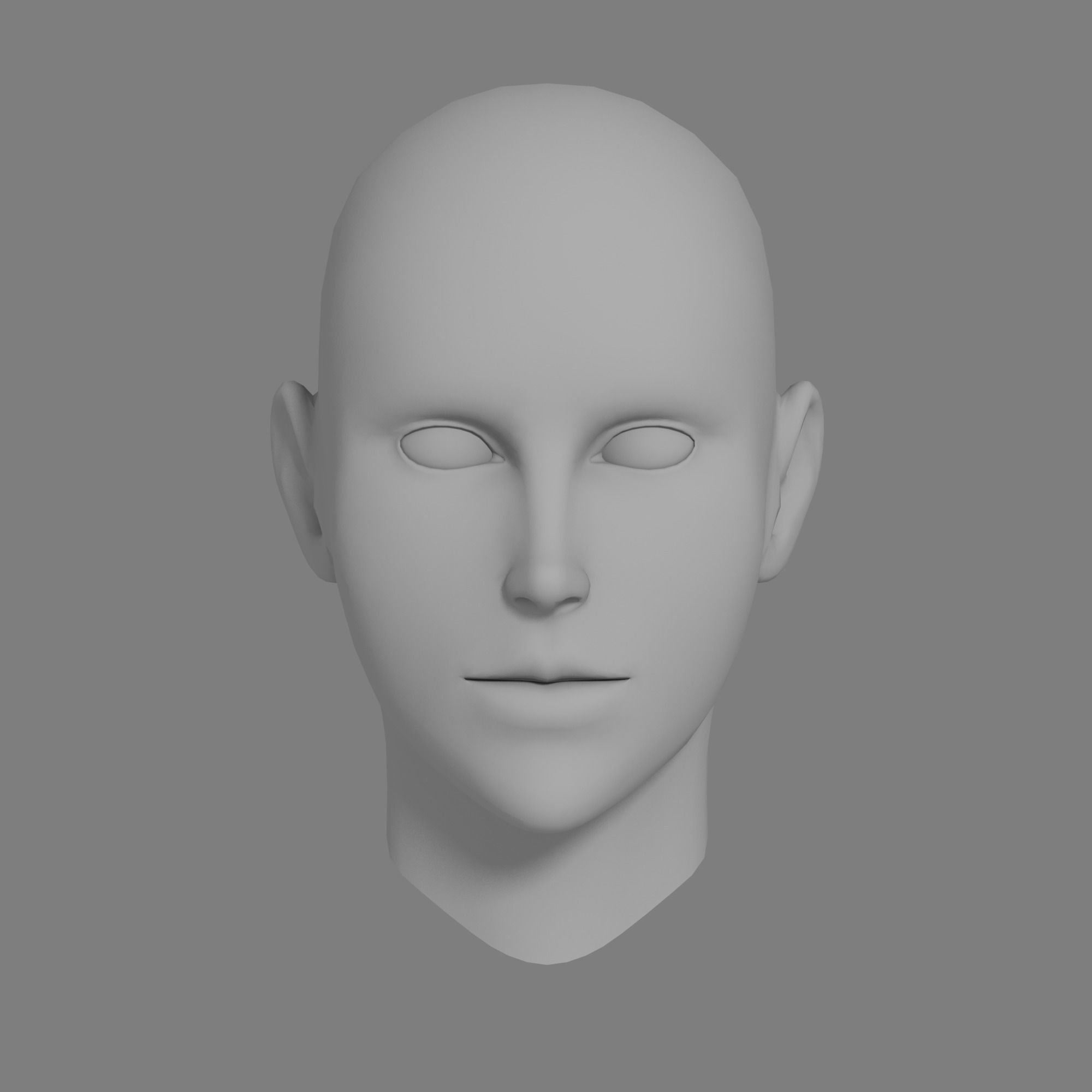 Stylized Head Base Mesh Low-poly 3D model_7
