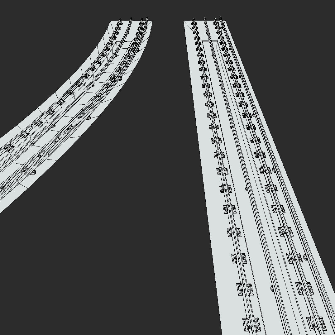 Modular Subway Tracks Low-poly 3D model_3