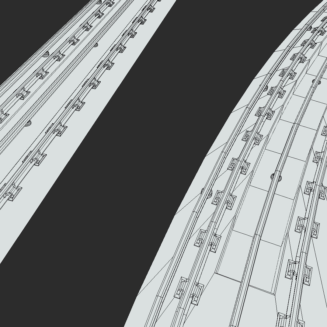 Modular Subway Tracks Low-poly 3D model_5