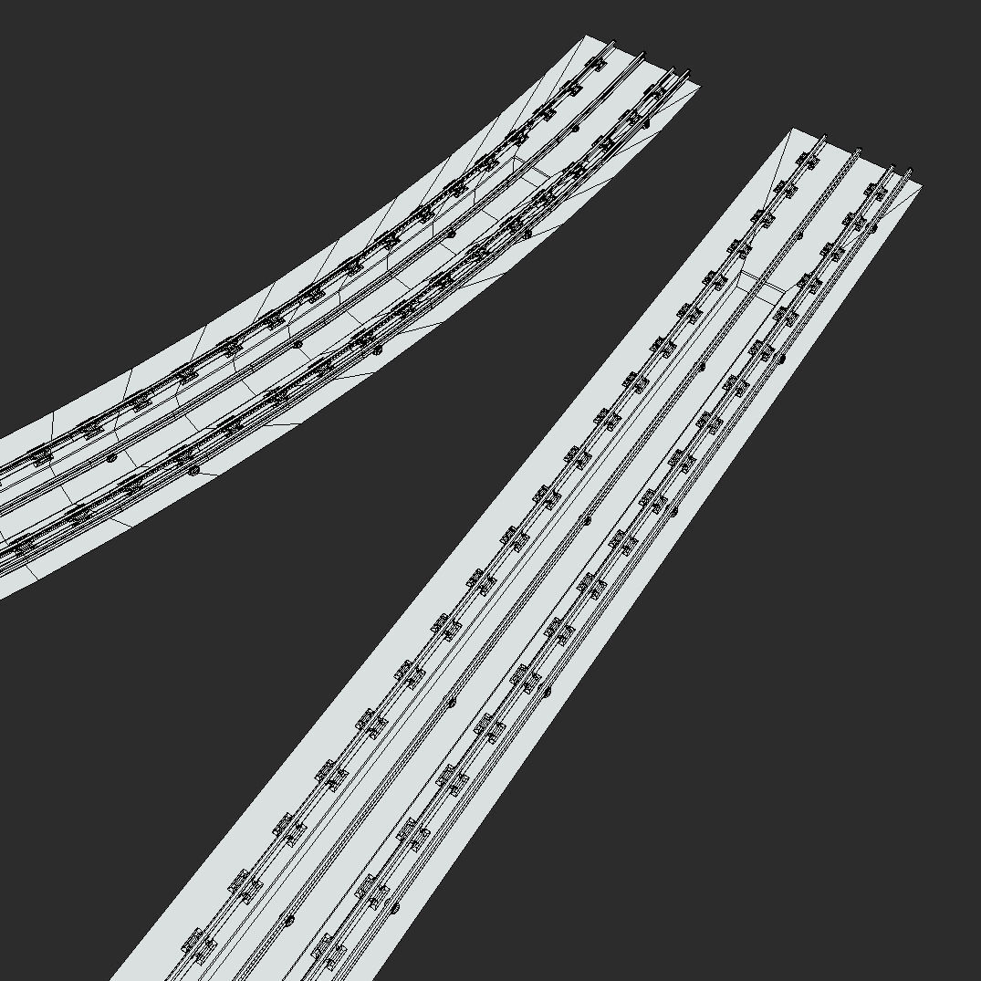 Modular Subway Tracks Low-poly 3D model_4
