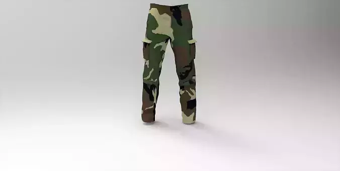 Military Pants Forest Camouflage Low-poly 3D model