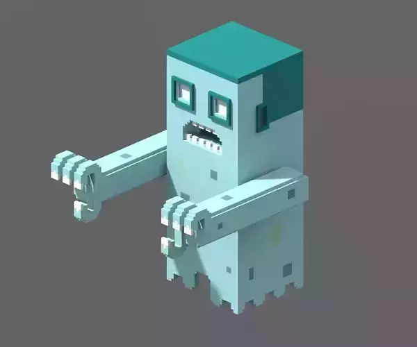  Voxel Ghost  Low-poly 3D model