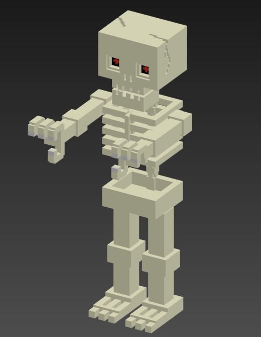 Voxel Skeleton Low-poly 3D model_5