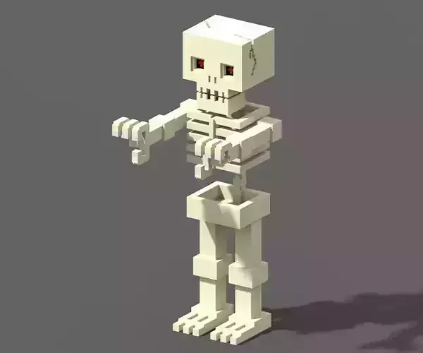  Voxel Skeleton Low-poly 3D model
