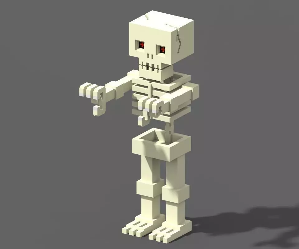 Voxel Skeleton Low-poly 3D model_0